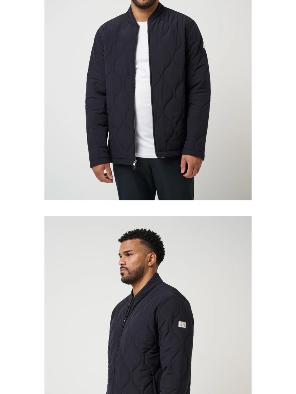Travis Mathew Black Quilted Bomber Jacket